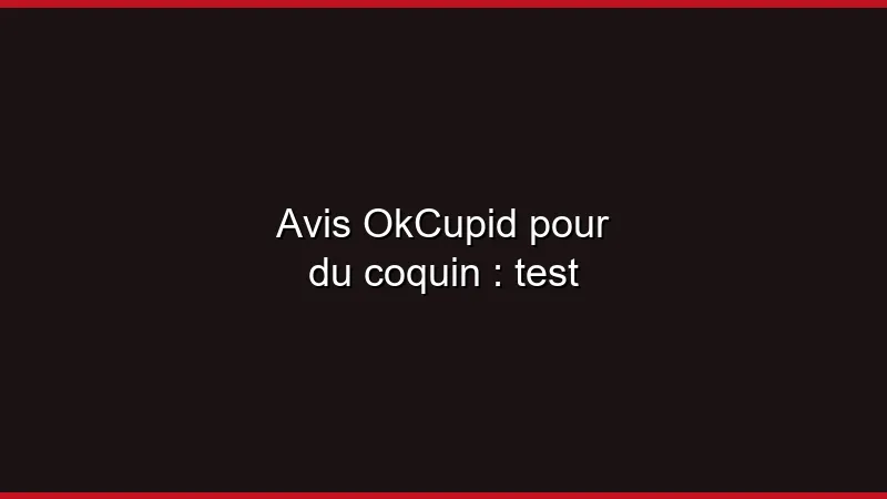 Avis OkCupid pour du coquin : test